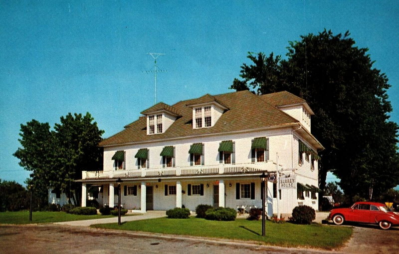Surrey House (Harrison District Library) - Vintage Postcard (newer photo)